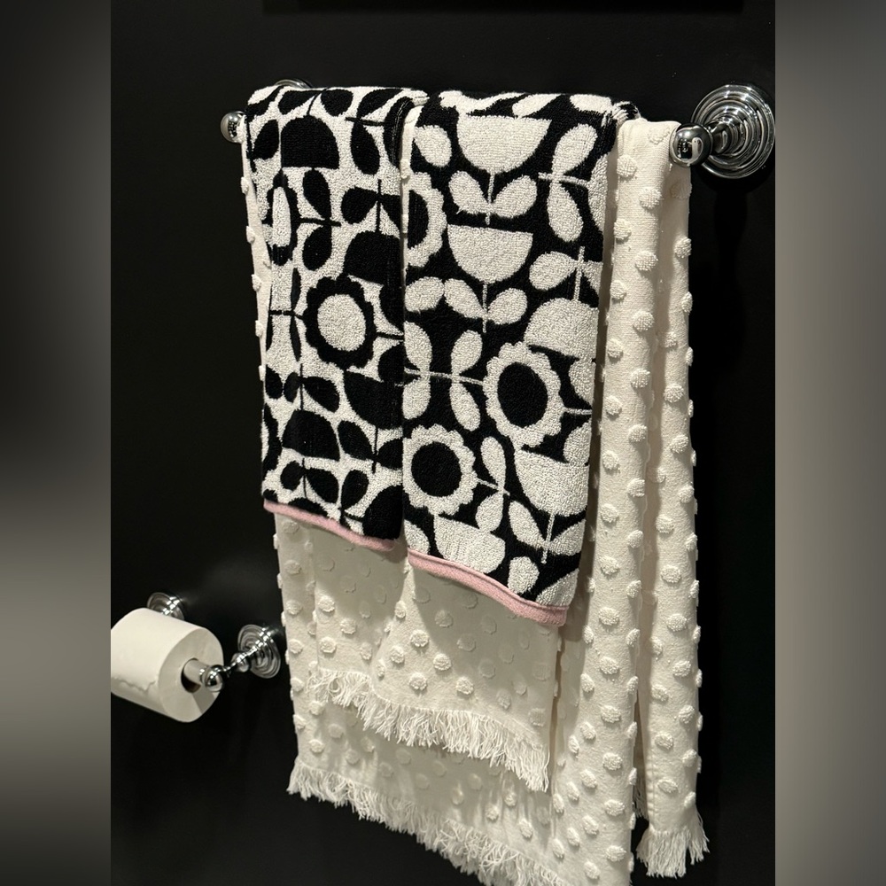 Kholer Chrome bathroom fixtures - toilet paper holder and towel bar - like new